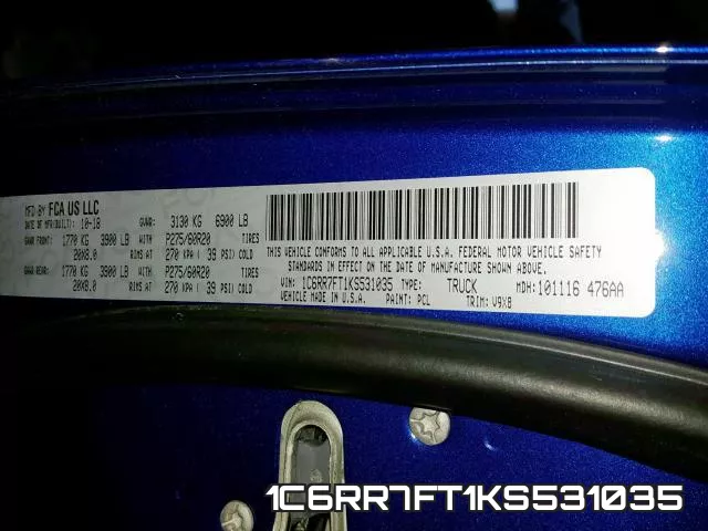 1C6RR7FT1KS531035 фото 2