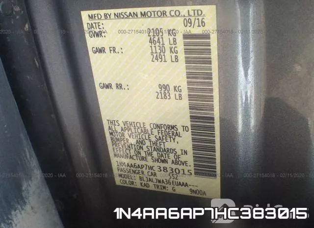 1N4AA6AP7HC383015 фото 8