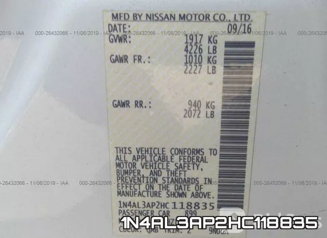 1N4AL3AP2HC118835 фото 6