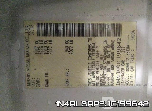 1N4AL3AP3JC199642 фото 8