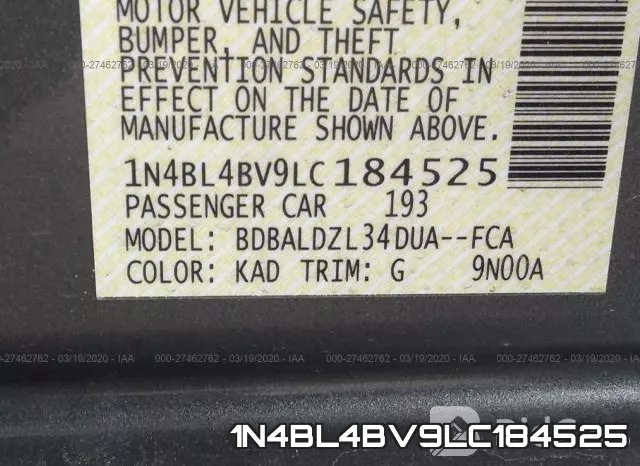 1N4BL4BV9LC184525 фото 6