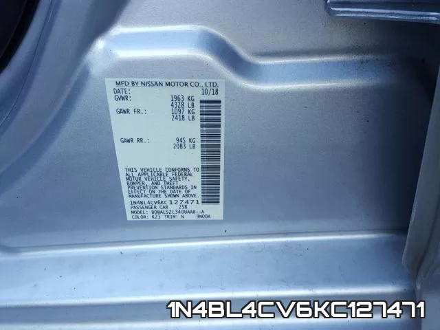 1N4BL4CV6KC127471 фото 2