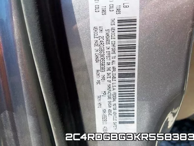 2C4RDGBG3KR558383 фото 2