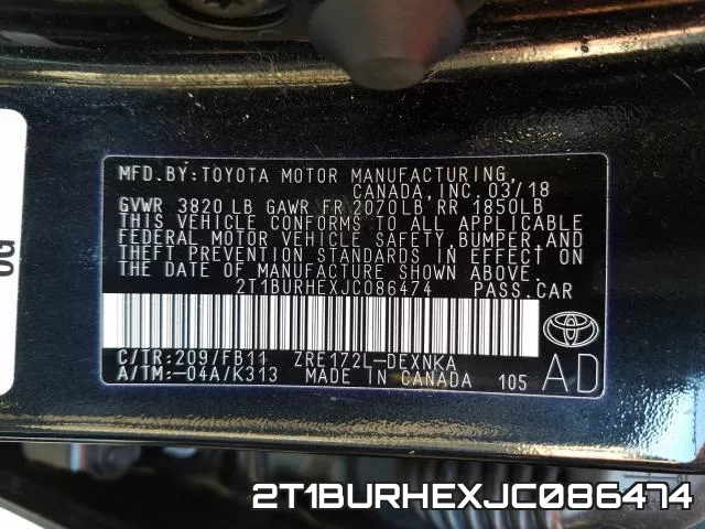 2T1BURHEXJC086474 фото 2