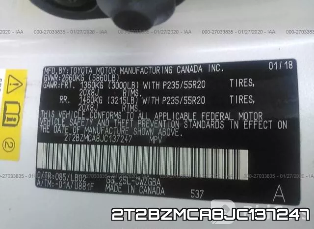2T2BZMCA8JC137247 фото 6