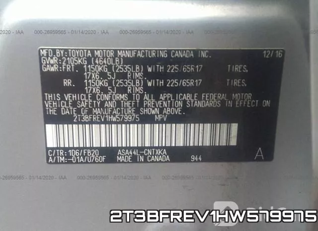 2T3BFREV1HW579975 фото 8