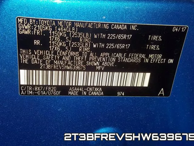 2T3BFREV5HW639675 фото 2