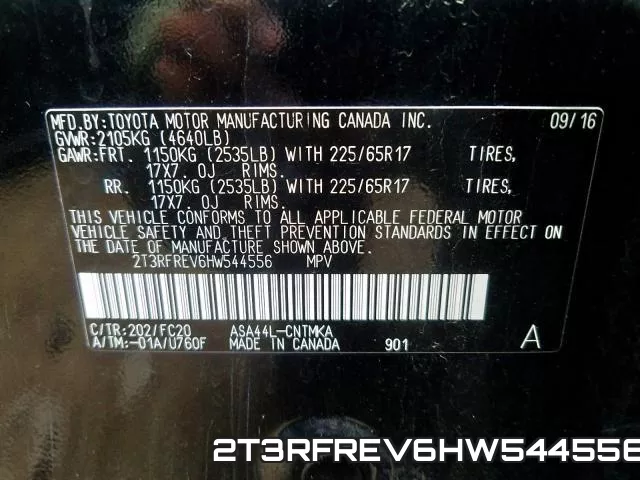 2T3RFREV6HW544556 фото 2