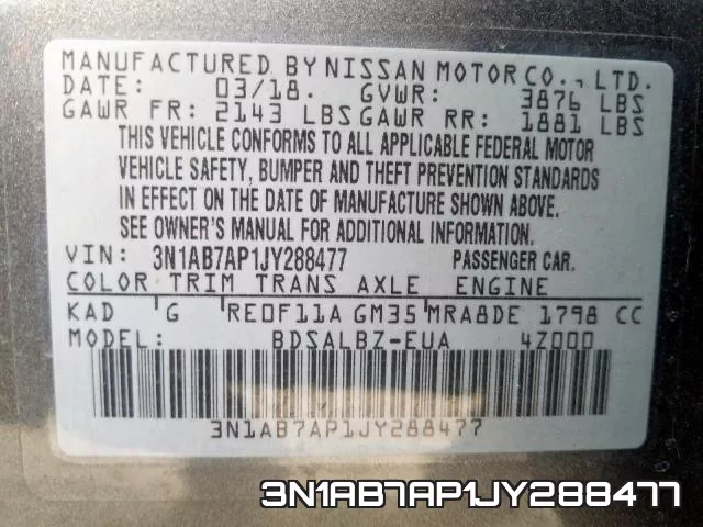 3N1AB7AP1JY288477 фото 2