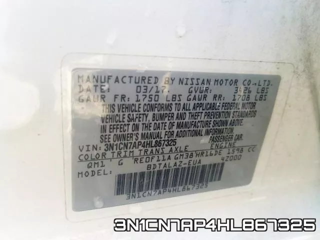 3N1CN7AP4HL867325 фото 2