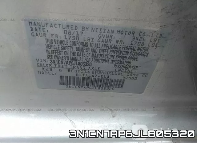 3N1CN7AP6JL805320 фото 5