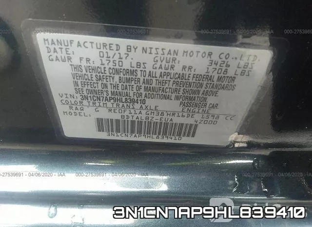 3N1CN7AP9HL839410 фото 9
