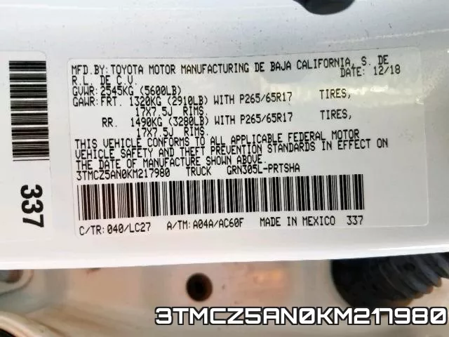 3TMCZ5AN0KM217980 фото 2