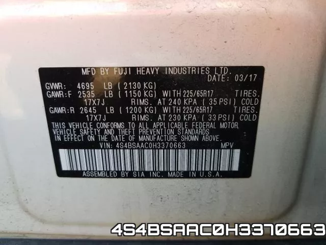 4S4BSAAC0H3370663 фото 2