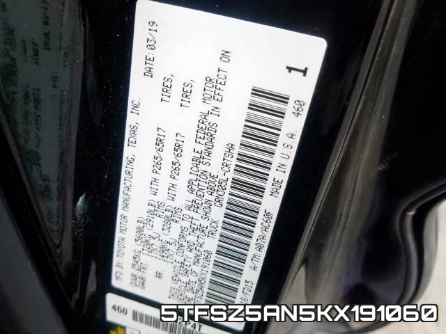 5TFSZ5AN5KX191060 фото 2