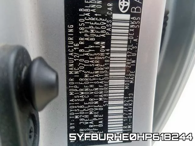 5YFBURHE0HP618244 фото 2