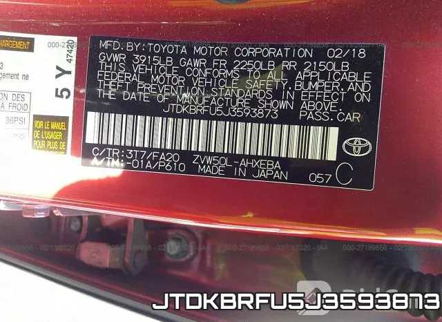 JTDKBRFU5J3593873 фото 8