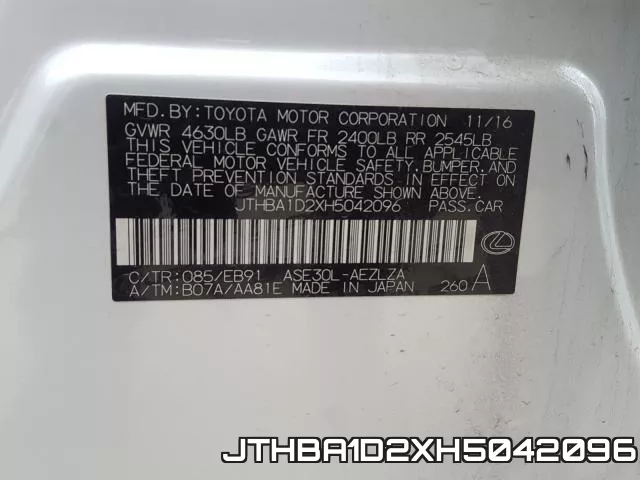 JTHBA1D2XH5042096 фото 2