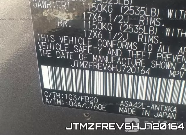 JTMZFREV6HJ720164 фото 7