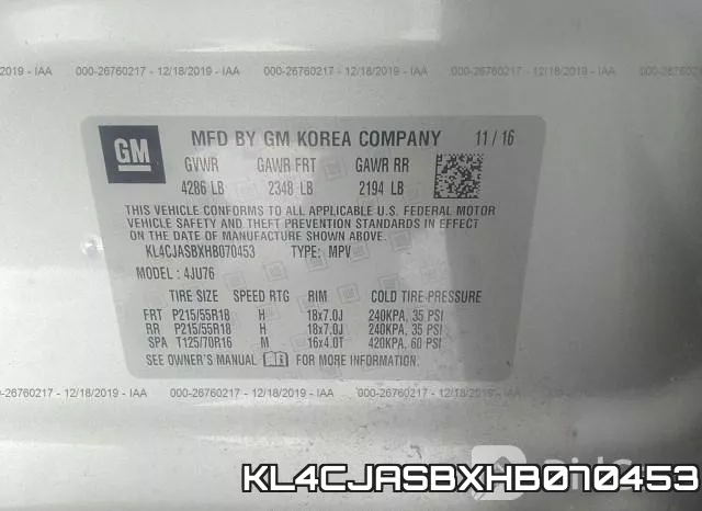 KL4CJASBXHB070453 фото 7
