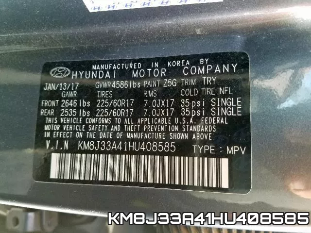 KM8J33A41HU408585 фото 2
