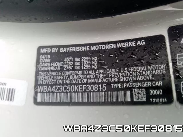 WBA4Z3C50KEF30815 фото 2