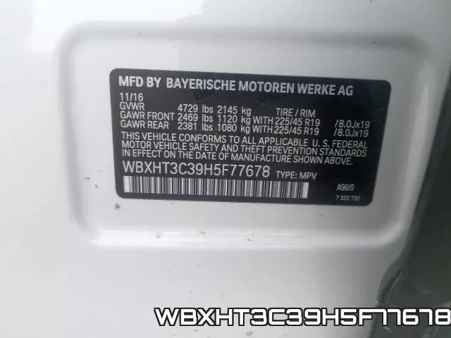 WBXHT3C39H5F77678 фото 2