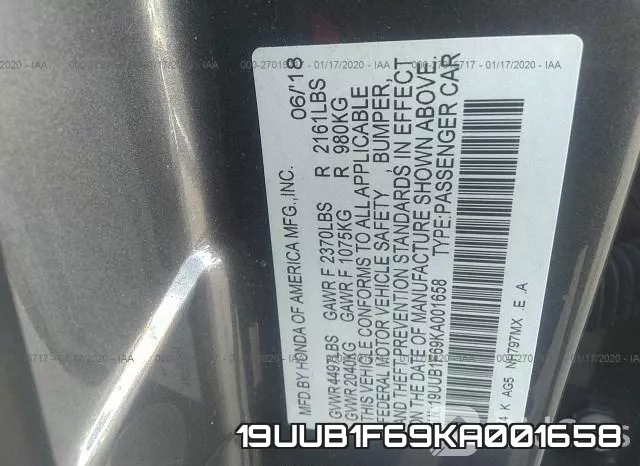 19UUB1F69KA001658 фото 10