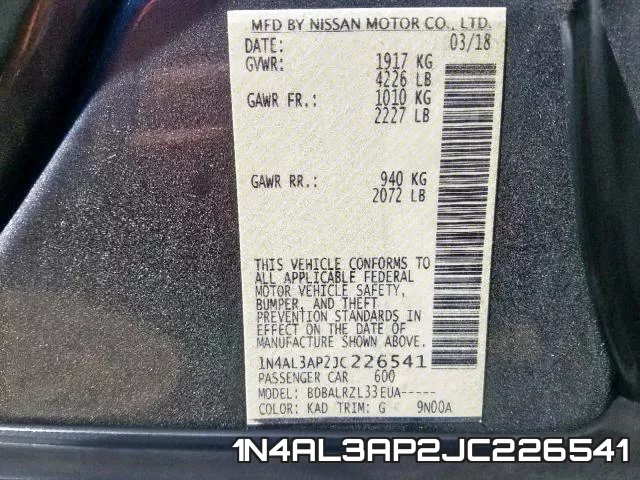 1N4AL3AP2JC226541 фото 2