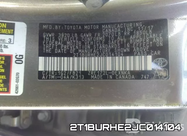 2T1BURHE2JC014104 фото 6