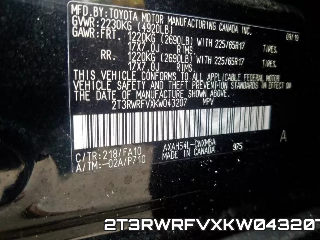 2T3RWRFVXKW043207 фото 2