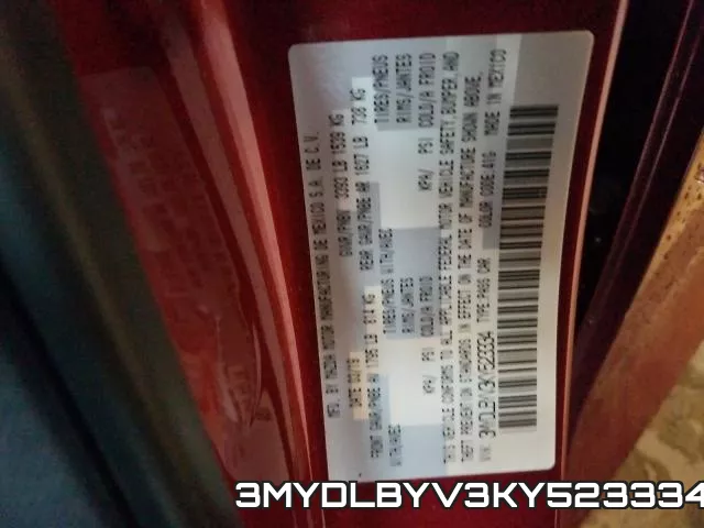 3MYDLBYV3KY523334 фото 2