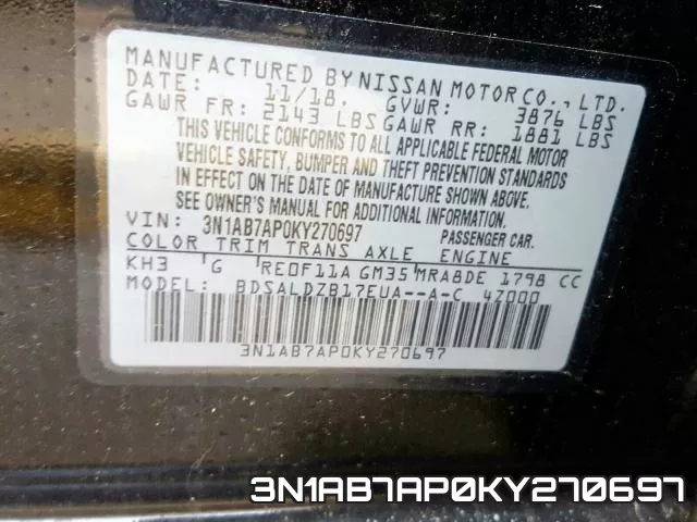 3N1AB7AP0KY270697 фото 2