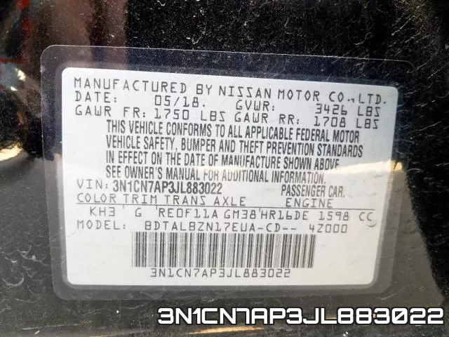 3N1CN7AP3JL883022 фото 2