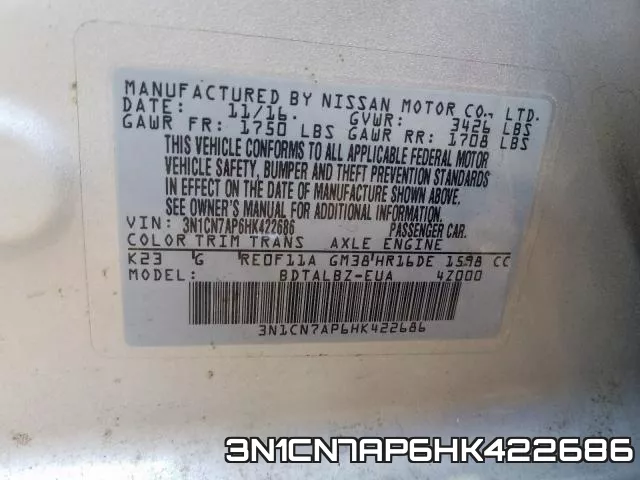 3N1CN7AP6HK422686 фото 2