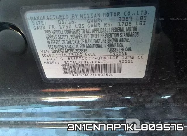 3N1CN7AP7KL803576 фото 7