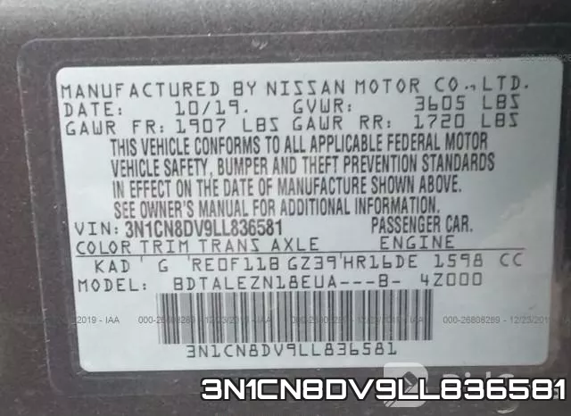 3N1CN8DV9LL836581 фото 10