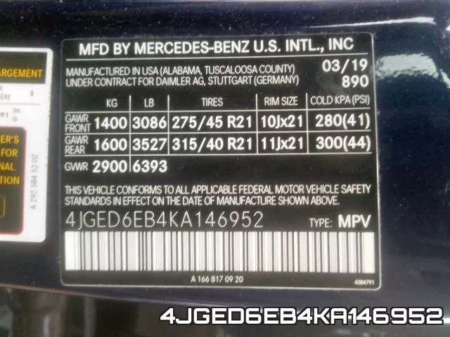 4JGED6EB4KA146952 фото 2