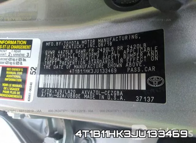 4T1B11HK3JU133469 фото 9