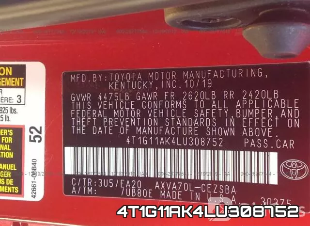 4T1G11AK4LU308752 фото 8
