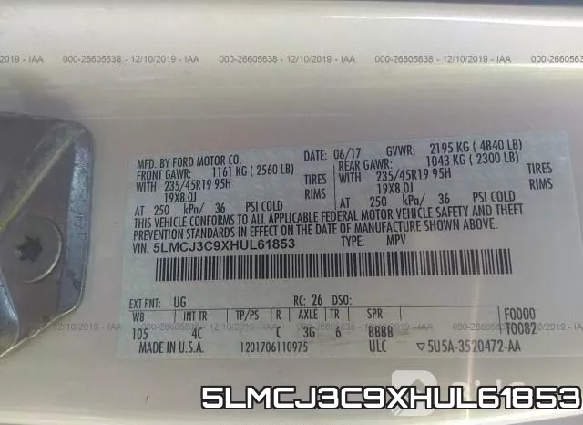 5LMCJ3C9XHUL61853 фото 5