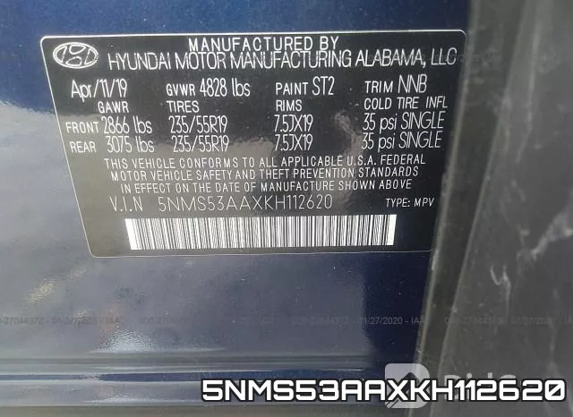 5NMS53AAXKH112620 фото 9