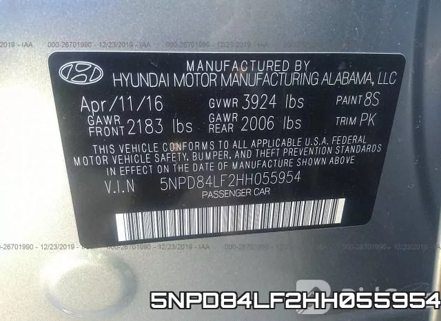 5NPD84LF2HH055954 фото 6
