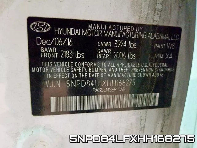 5NPD84LFXHH168275 фото 2