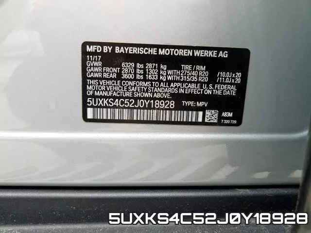 5UXKS4C52J0Y18928 фото 2