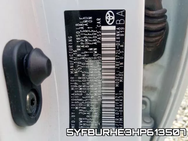 5YFBURHE3HP613507 фото 2