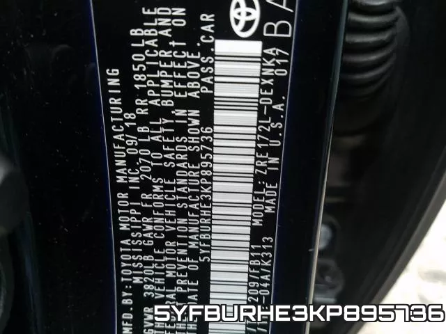 5YFBURHE3KP895736 фото 2