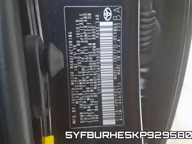 5YFBURHE5KP929580 фото 2