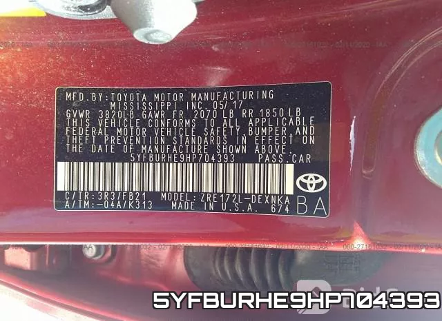 5YFBURHE9HP704393 фото 4