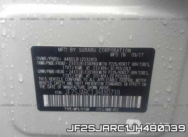 JF2SJARC1JH480739 фото 8